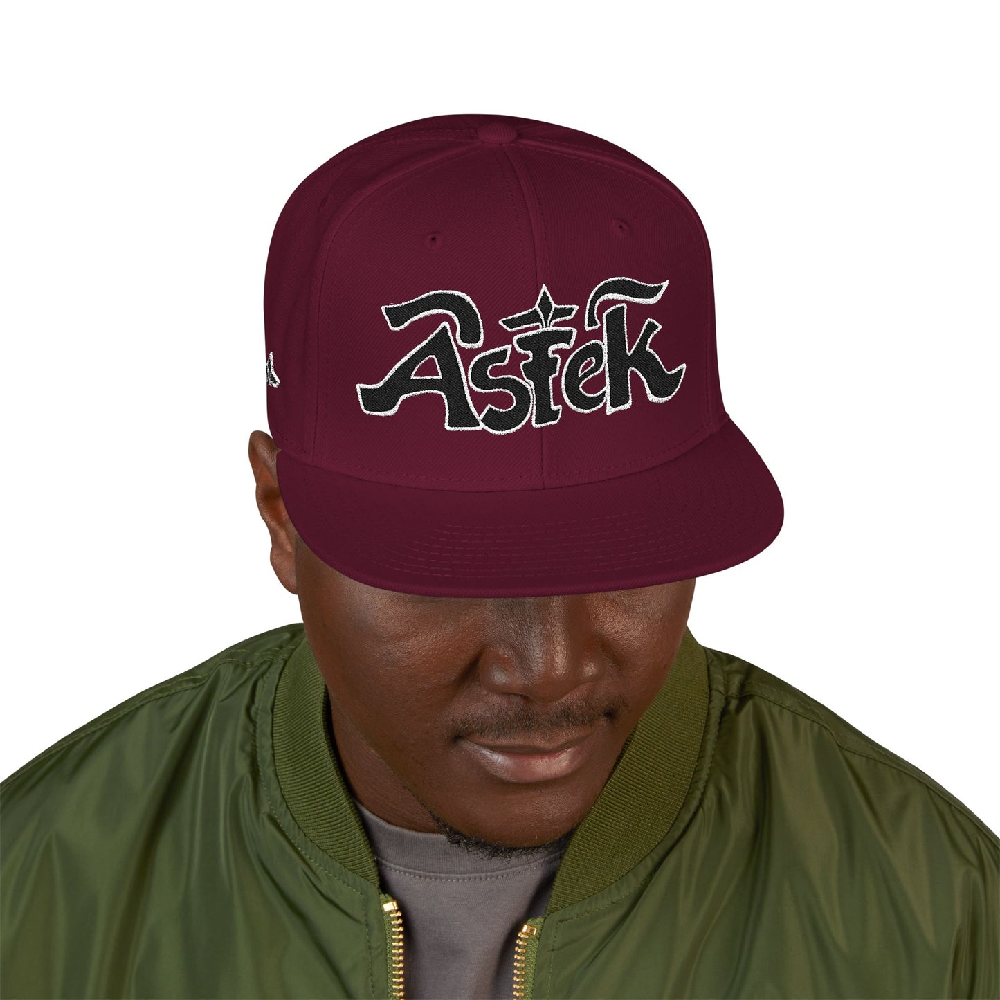 Astek Logo Embroidered Snapback Cap