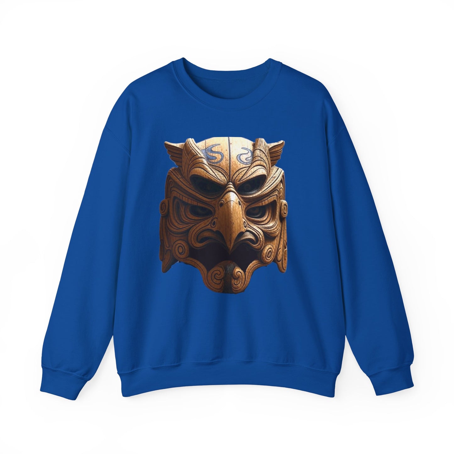 Azteekse oude adelaar krijgersmasker, unisex ronde hals sweatshirt