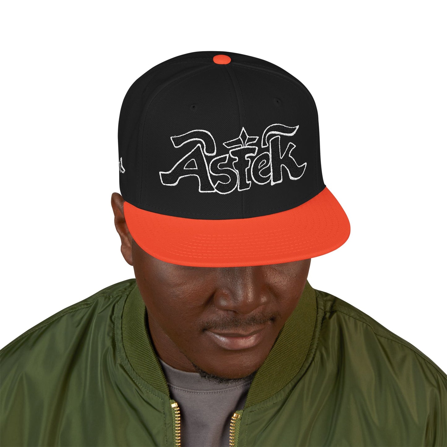 Astek Logo Embroidered Snapback Cap