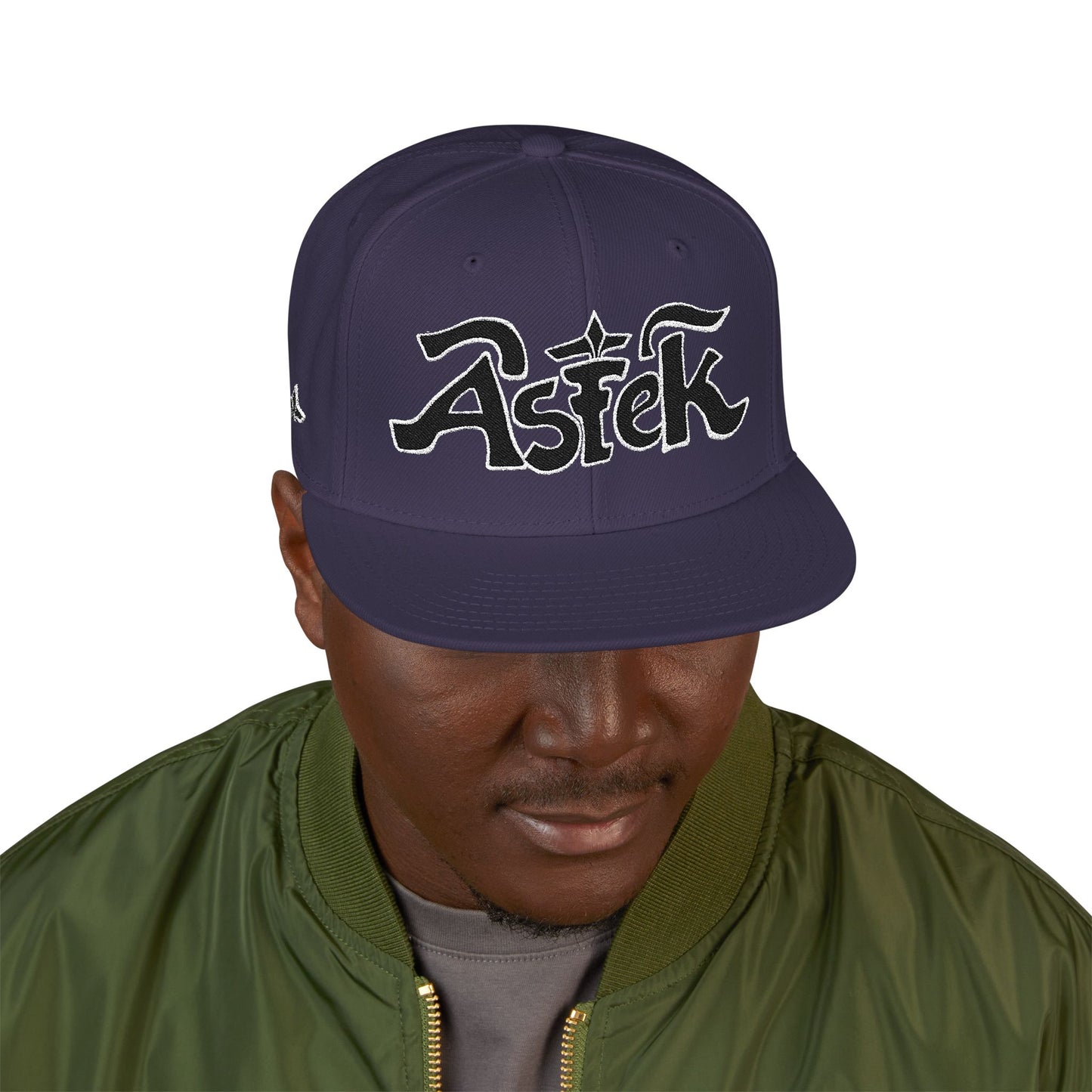 Astek Logo Embroidered Snapback Cap