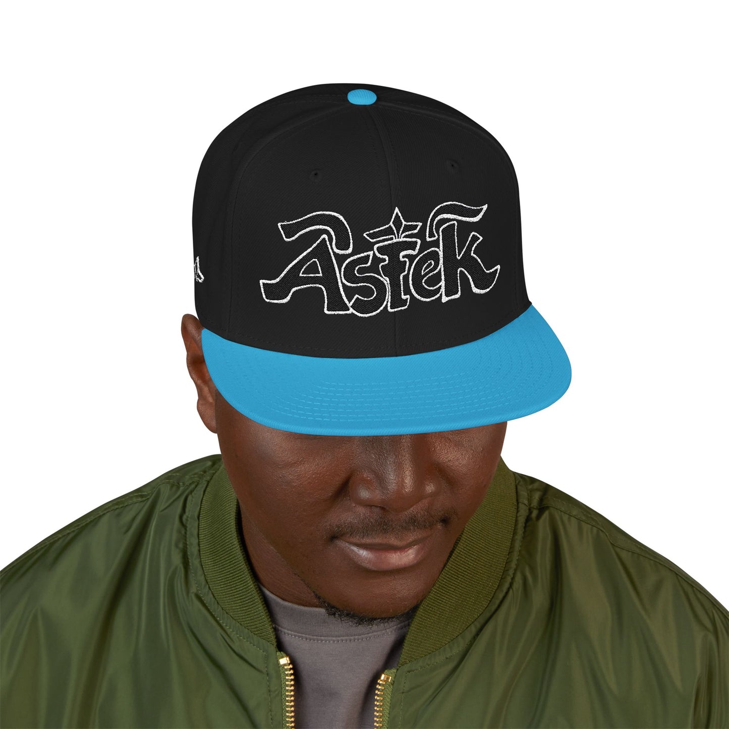 Astek Logo Embroidered Snapback Cap