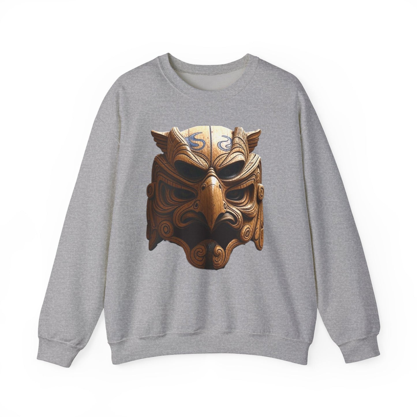 Azteekse oude adelaar krijgersmasker, unisex ronde hals sweatshirt