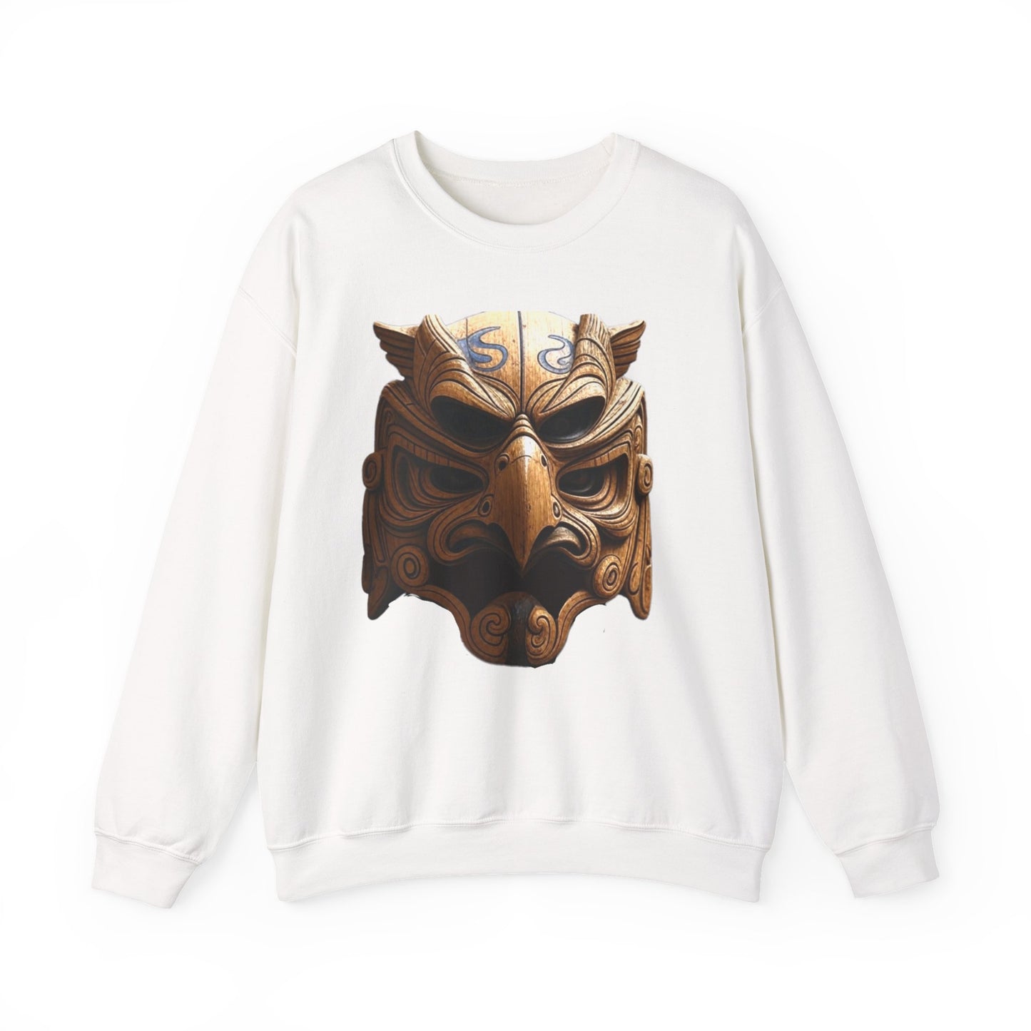 Azteekse oude adelaar krijgersmasker, unisex ronde hals sweatshirt