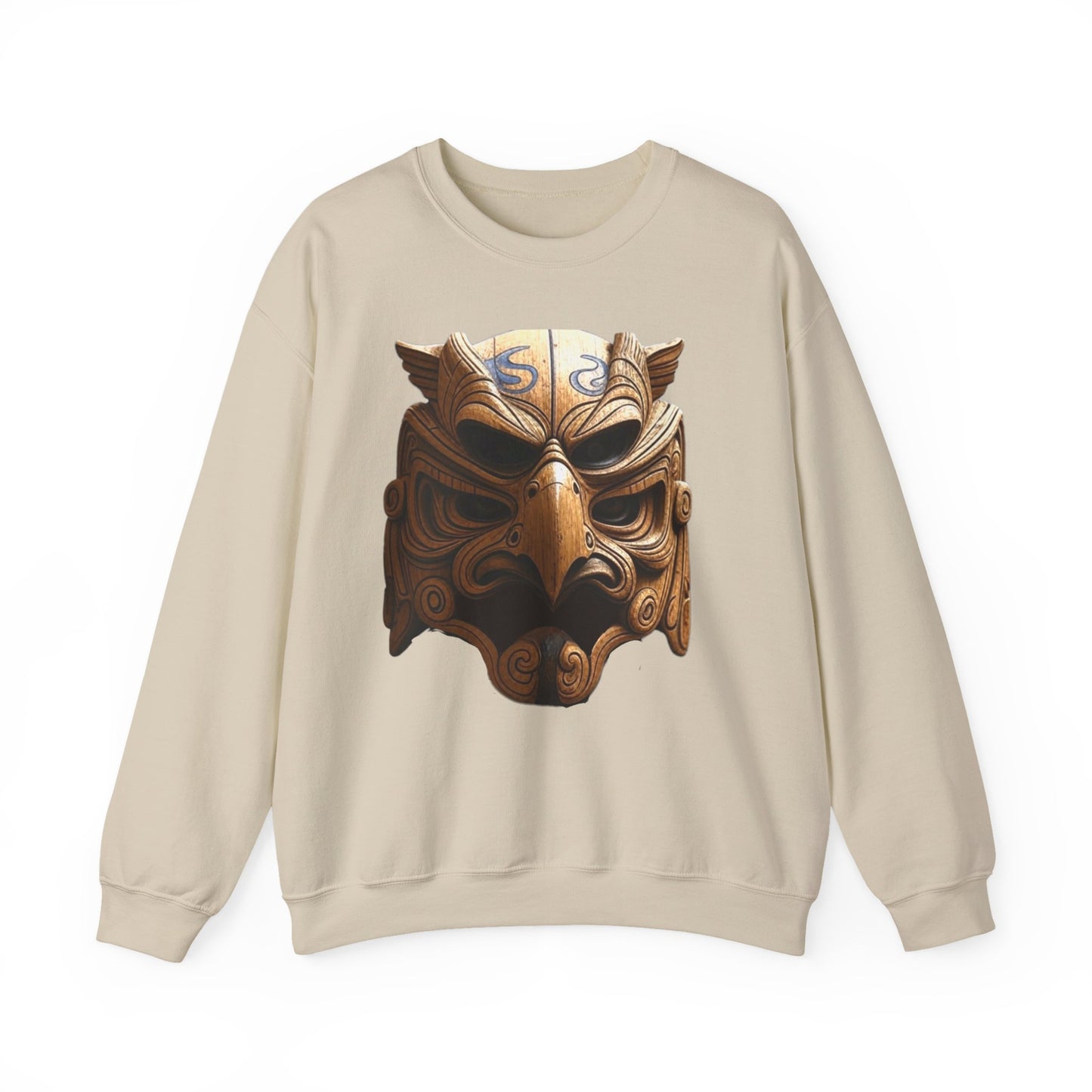 Azteekse oude adelaar krijgersmasker, unisex ronde hals sweatshirt