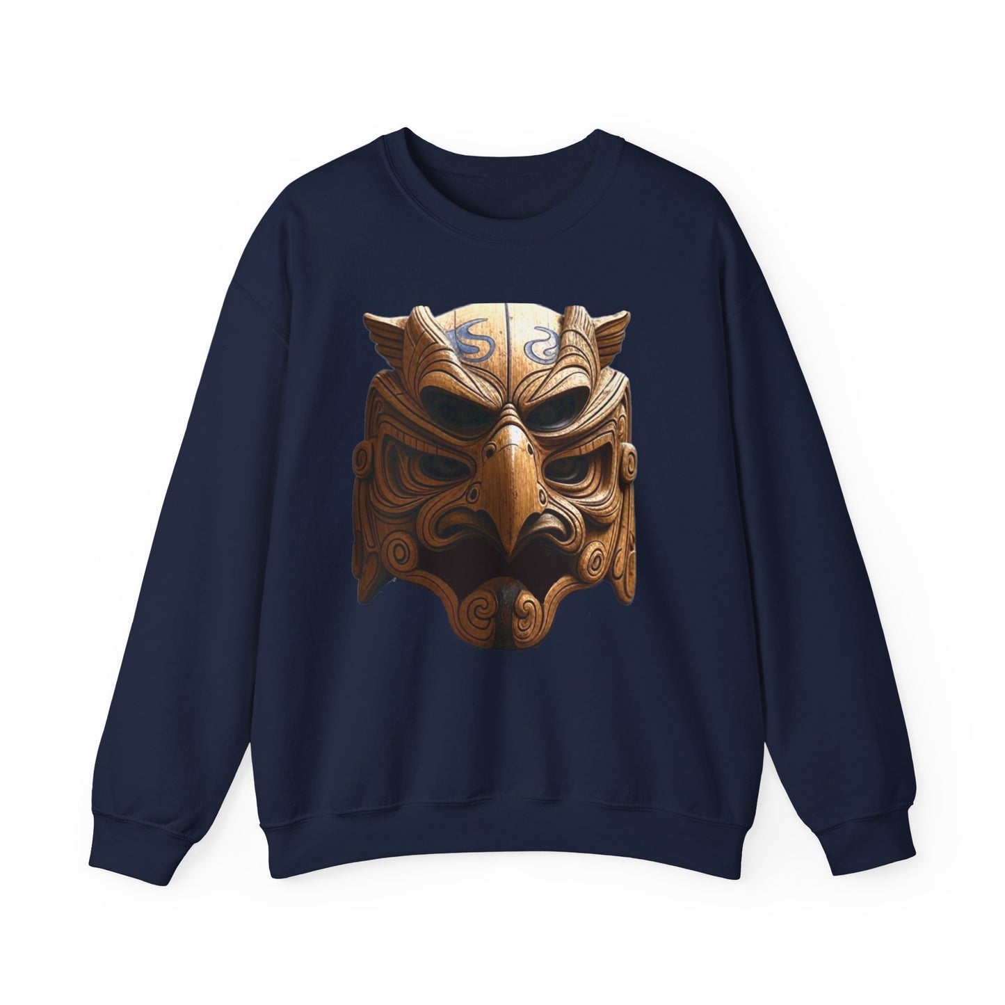 Azteekse oude adelaar krijgersmasker, unisex ronde hals sweatshirt