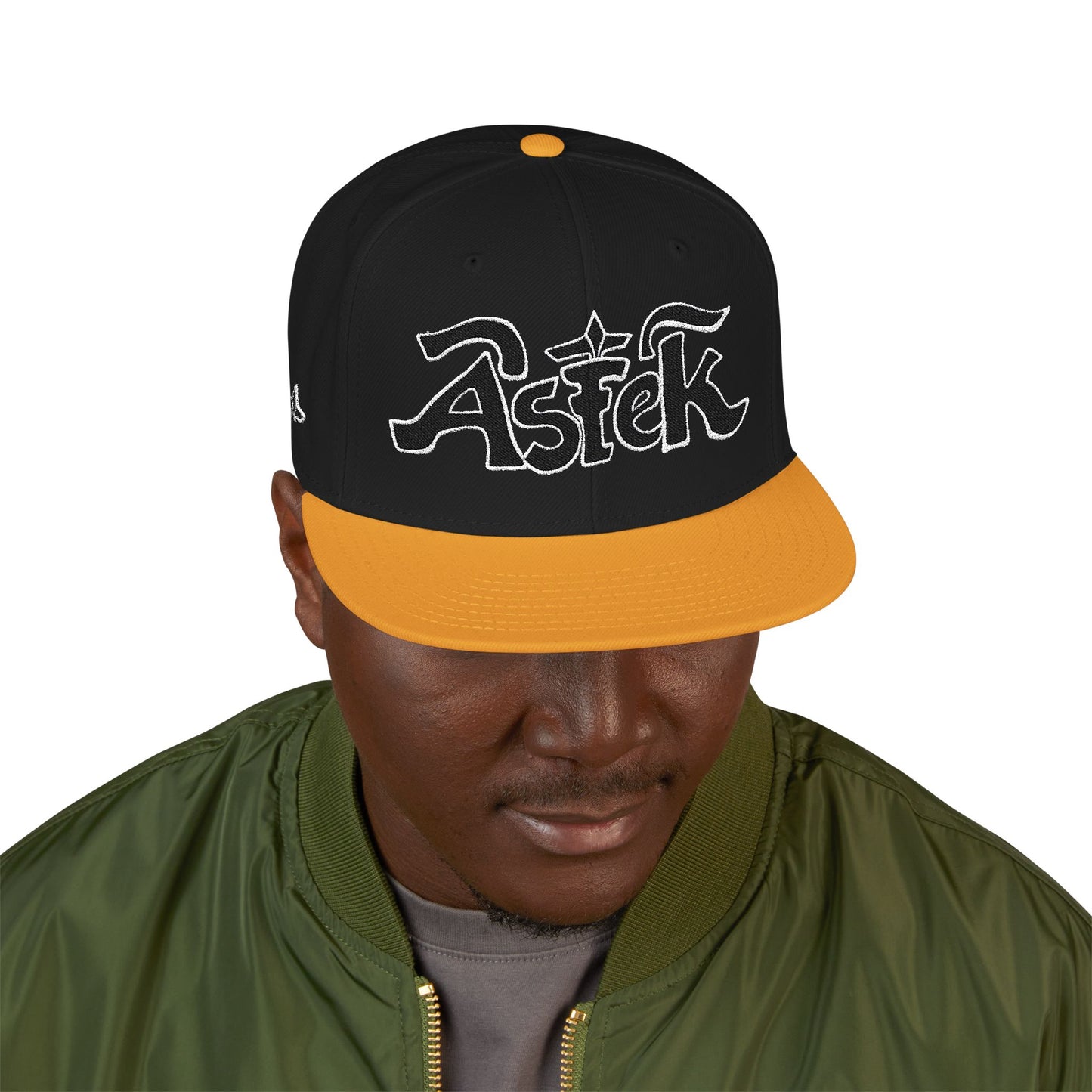 Astek Logo Embroidered Snapback Cap