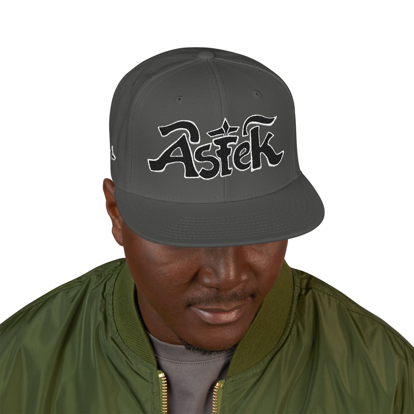 Astek Logo Embroidered Snapback Cap