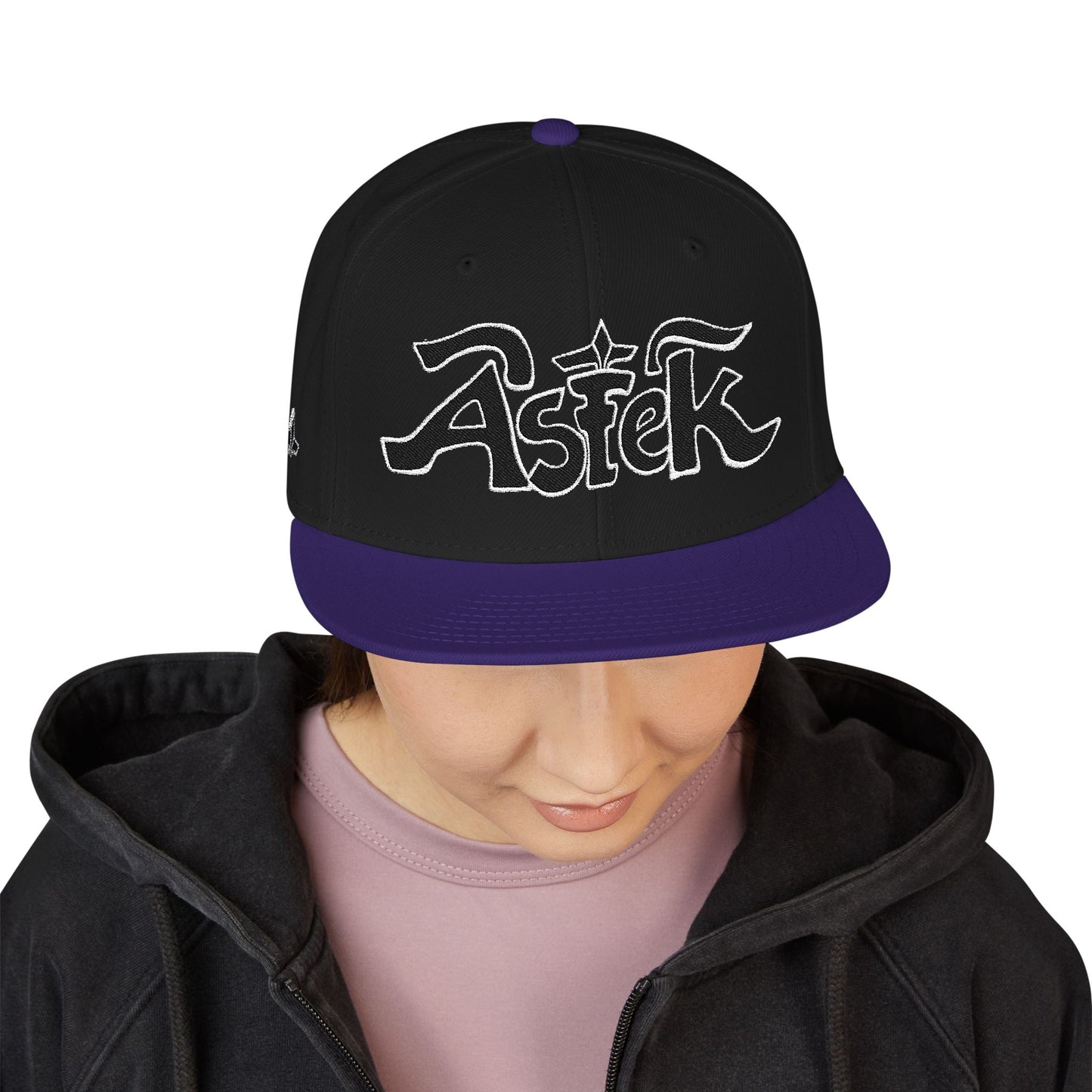 Astek Logo Embroidered Snapback Cap