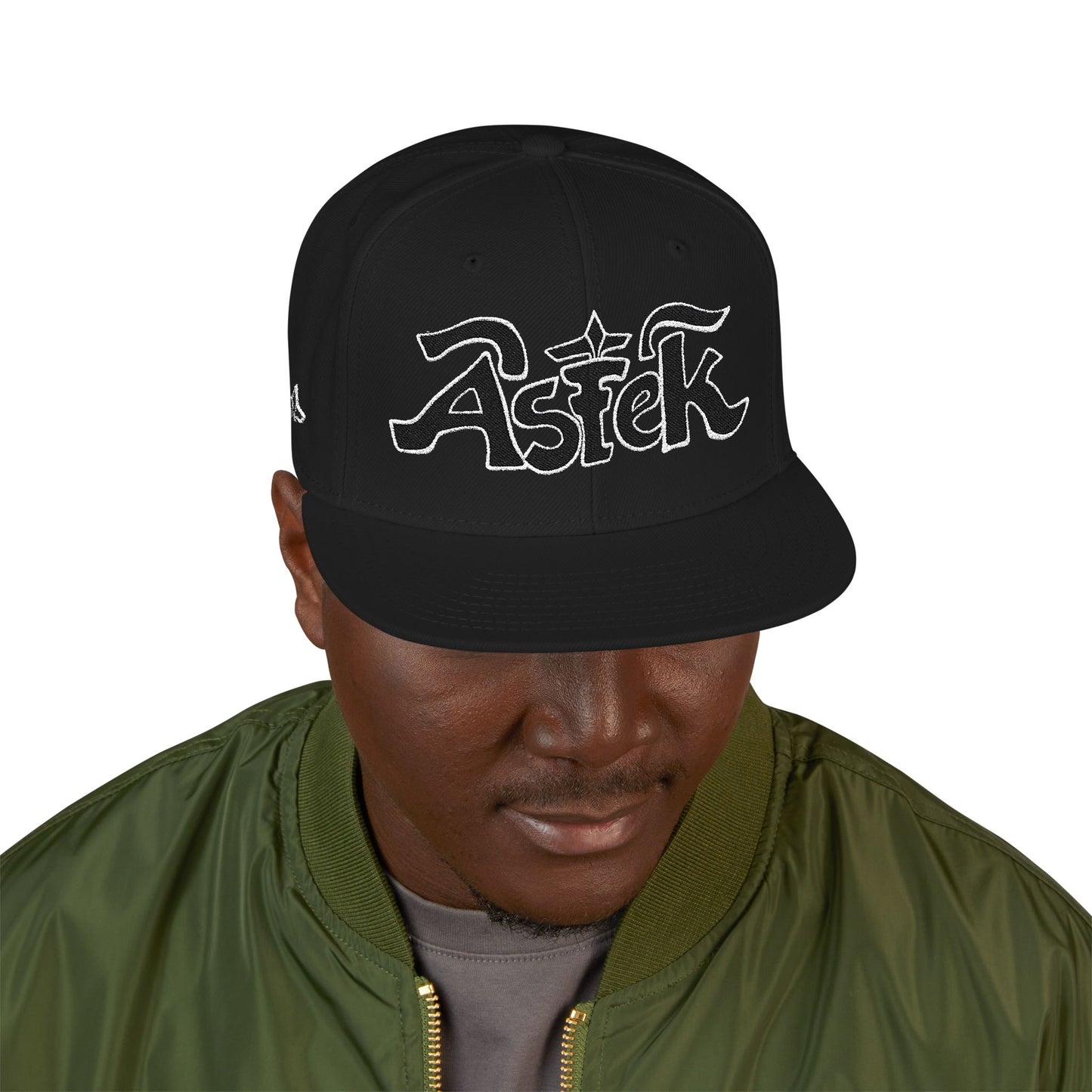 Astek Logo Embroidered Snapback Cap