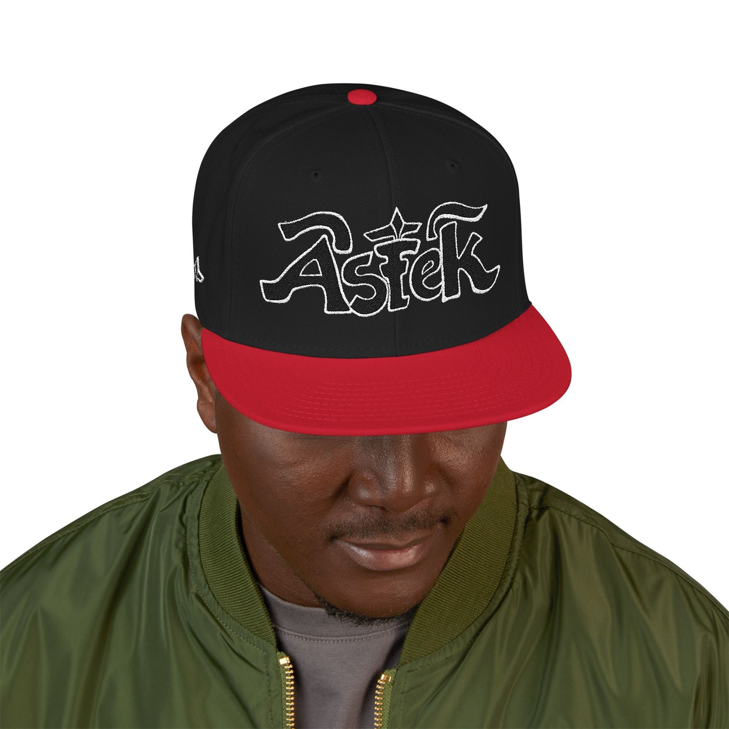 Astek Logo Embroidered Snapback Cap