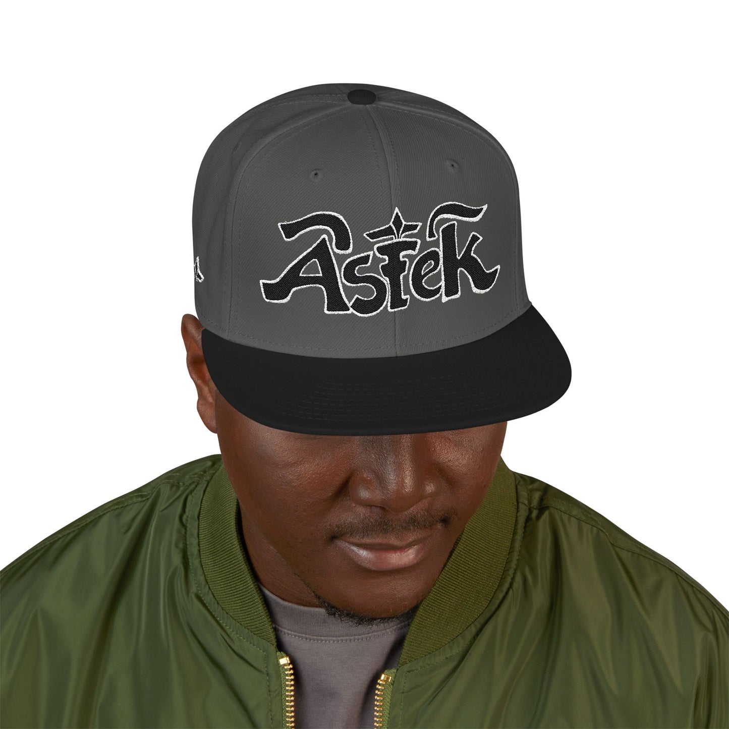 Astek Logo Embroidered Snapback Cap