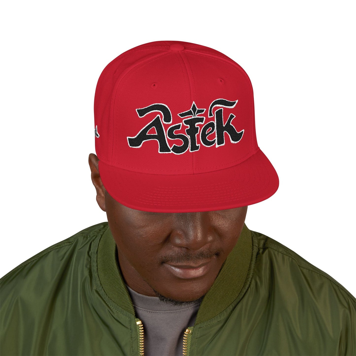 Astek Logo Embroidered Snapback Cap