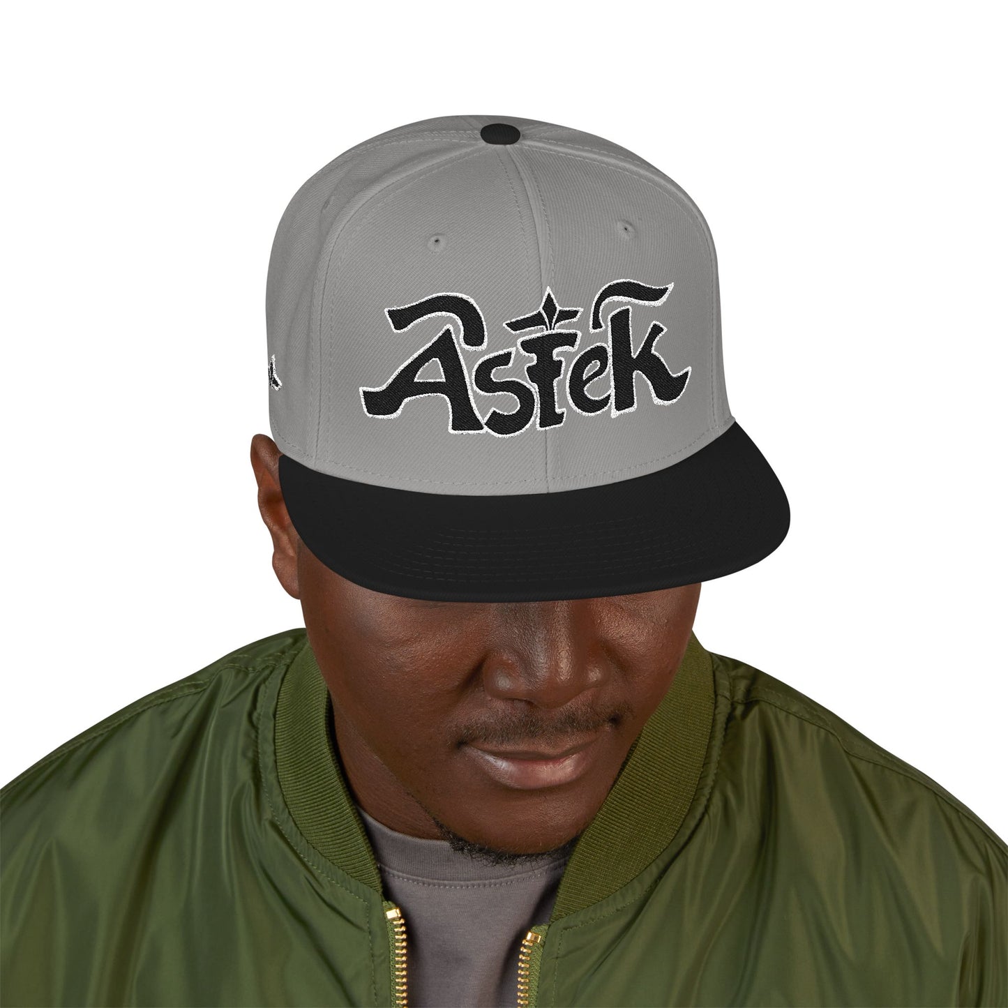 Astek Logo Embroidered Snapback Cap
