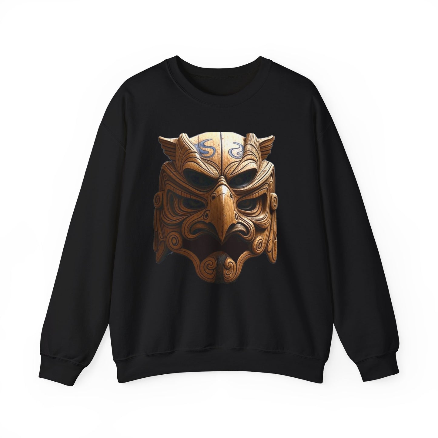 Azteekse oude adelaar krijgersmasker, unisex ronde hals sweatshirt