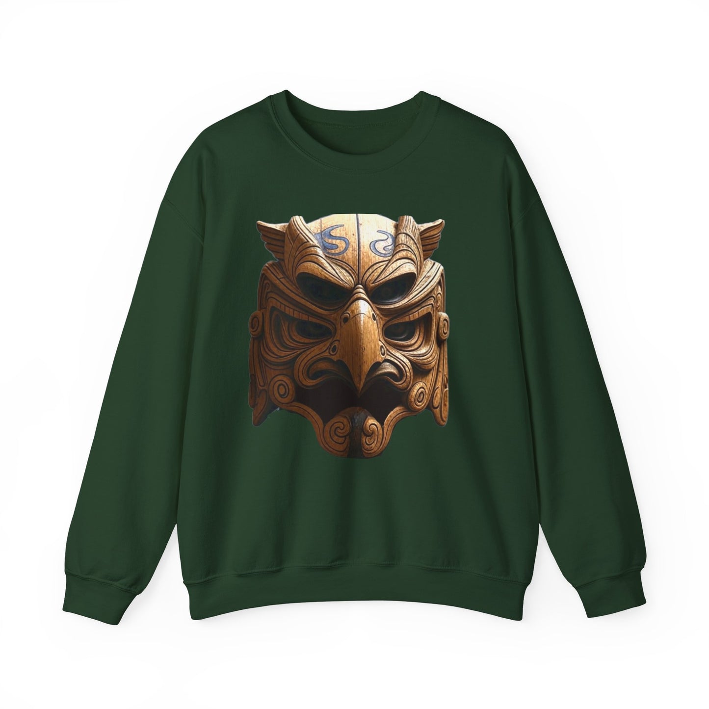 Azteekse oude adelaar krijgersmasker, unisex ronde hals sweatshirt